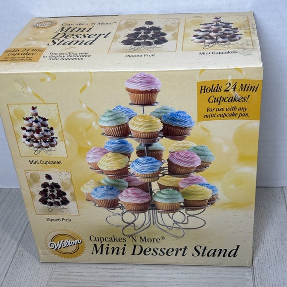 Wilton Cupcakes 'N More Mini Dessert Stand-Silver Holds 24 Mini Cupcakes/ Fruits - Picture 3 of 7
